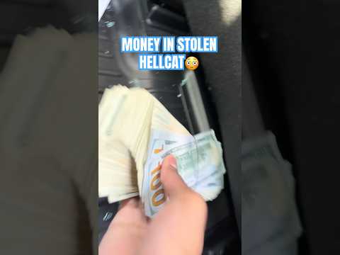 MONEY IN STOLEN HELLCAT😳 #shorts #money #srt #funny