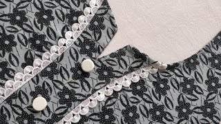 Printed kurti mein banaye bahut hi simple, stylish aur easy neck design | Cutting and Stitching