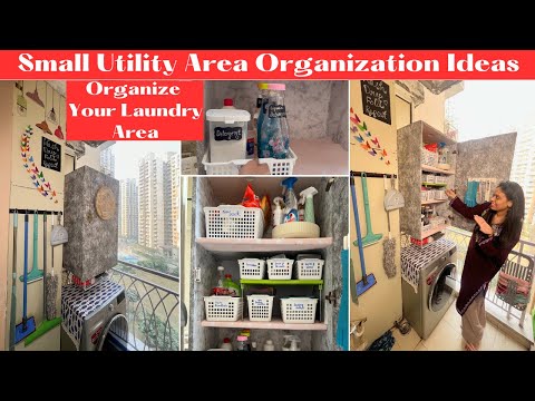 Small Utility Area Organization | Organizing of Cleaning Supplies | Laundry Area Organization