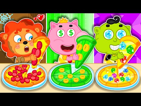 Pequeño Leon | Tres pizzas | Dibujos animados | Video Para Niños