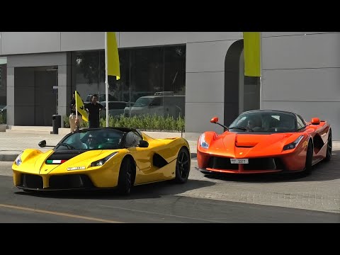 INSANE Ferrari Invasion in Dubai! 2X LaFerrari, 812 Competizione Aperta, 599GTO