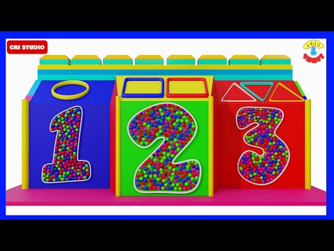 Numbers for Kids | 1234 | Toddler Learning Video | Shapes | 123 go | Preschool | Square | Circle