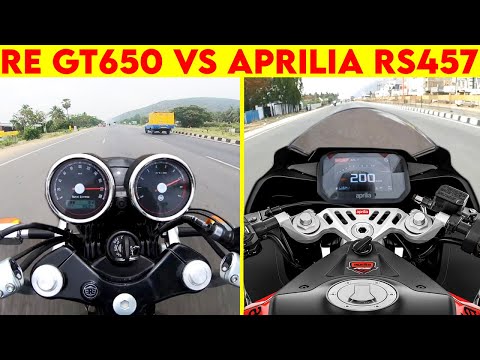 (2024) Aprilia RS 457 VS RE GT 650 | 0 TO 100 | TOPSPEED