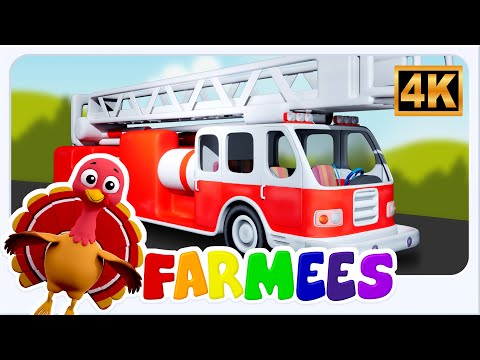 Wheels on the Fire Truck - Nursery Rhymes & Vehicle cartoon Videos for Kids