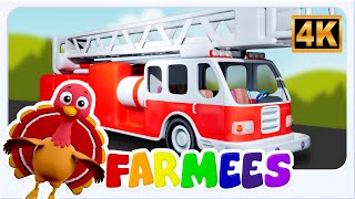 Wheels on the Fire Truck - Nursery Rhymes & Vehicle cartoon Videos for Kids