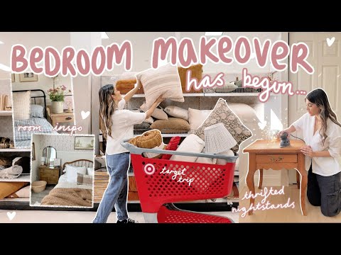 starting the BEDROOM MAKEOVER! shop with me, thrifting nightstands + new decor