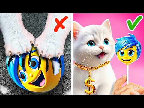 Amazing Cat Saves Joy 💛 Best Pet Hacks & Fun Inside Out 2 Book