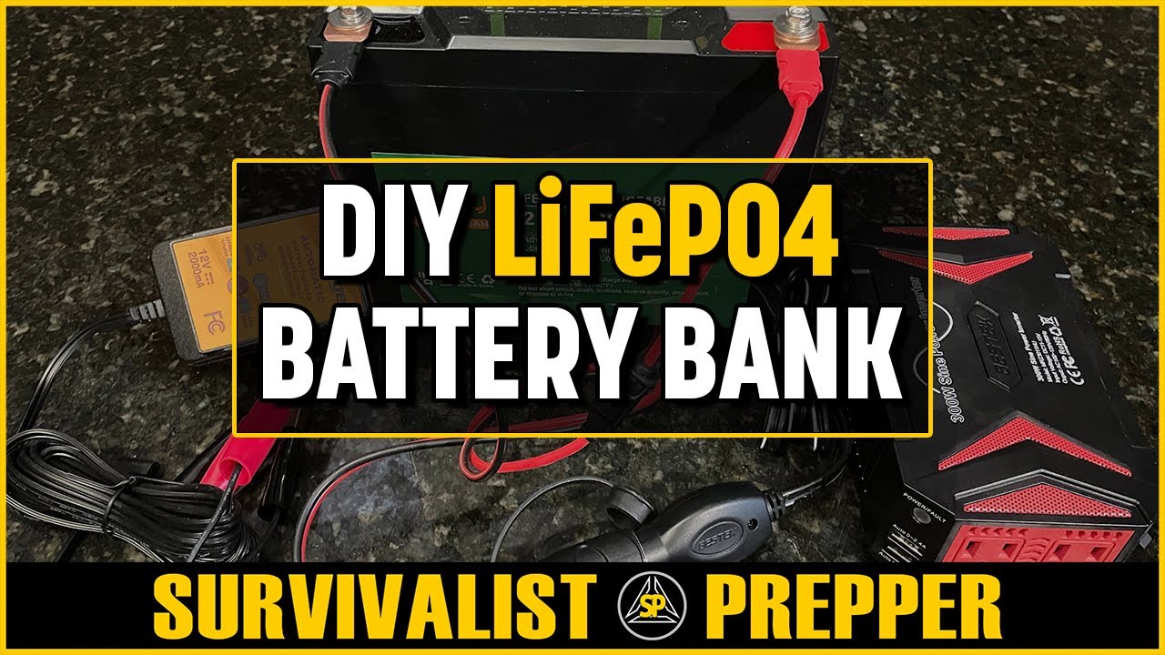 Preppers DIY Battery Bank – 20Ah LiFeP04 Battery & 300 Watt Pure Sinewave Inverter
