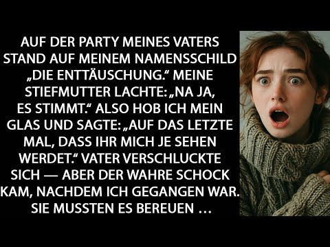 Schock! Auf Papas Feier stand auf meinem Namensschild „Enttäuschung“ — sie bereuten alles sofort