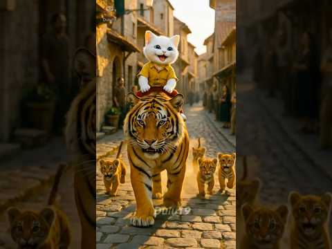 White Kitten Rescues a Tiger Cub | Emotional AI Story About Friendship and Justice #dulu19 #cat