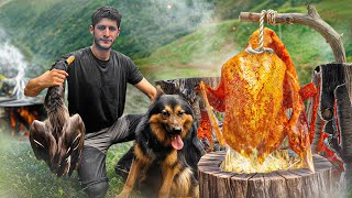 Hunting for Wild Food – Fire Roasted Duck in the Forest