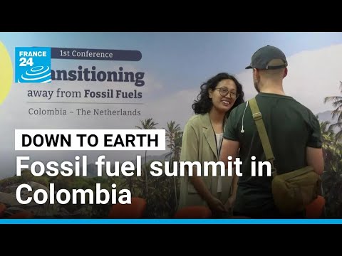 YouTube video thumbnail: Nations Backing Fossil Fuel Exit Gather in Colombia