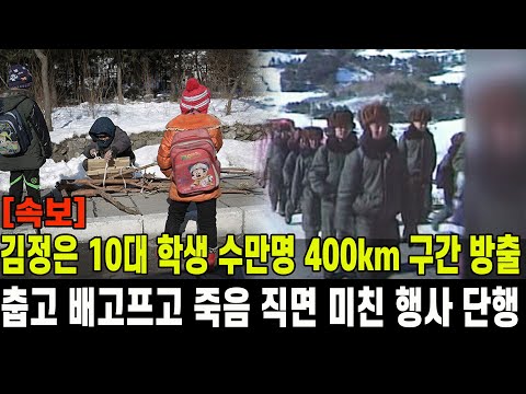 [속보] 김정은 10대 학생들 아사 동사 직면 미친 행사 단행...400km 구간에 수만명 방출