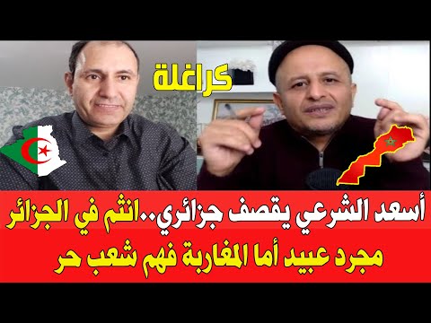 شاهد أسعد الشرعي يقصف جزائري الشعب الجزائري عبيد أم المغاربة فهم شعب حر