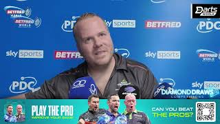 DIRK van Duijvenbode into Round Two at The World Matchplay.