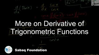 More on Derivative of Trigonometric Functions