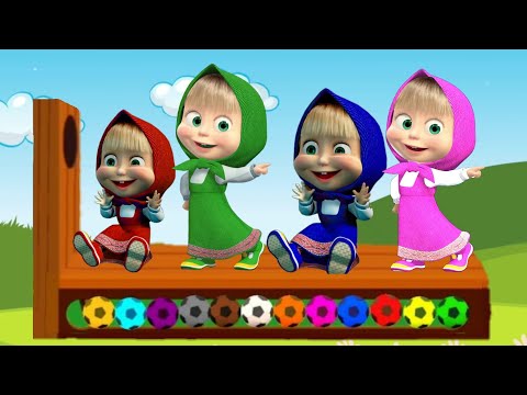 الألوان للأطفال أغنية باللغة الإنجليزية مع الدب و الكرات الملونة # and bear color_song masha #2