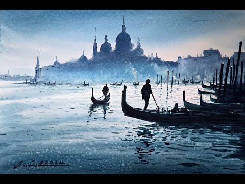 Serene Morning in Venice : Watercolour Painting Tutorial