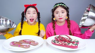 真正的食物与巧克力食物挑战多纳 DONA