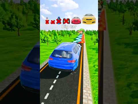 Big & Small Cars vs Winding Mine Sword Road Over Lava