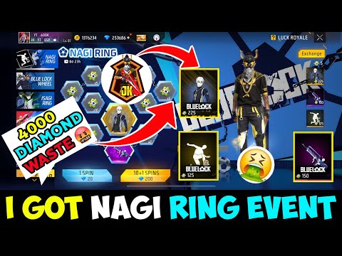 NAGI RING EVENT FREE FIRE 💫 || FREE FIRE RING EVENT TODAY 💎 || WASTED 4000 DIAMOND 🤬#jkgamingyt