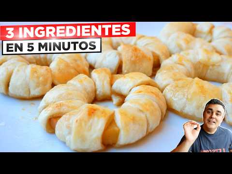 Las ROSQUILLAS de Manzana y HOJALDRE Más Fáciles y Deliciosas (3 Ingredientes y  5 Minutos)