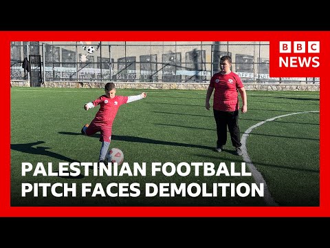YouTube video thumbnail: Palestinian Children's Football Pitch Faces Israeli Demolition Ultimatum