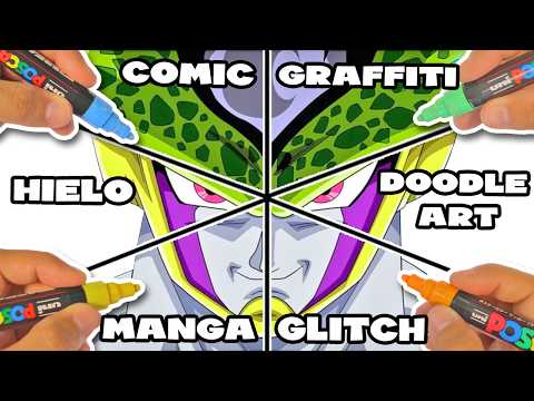 Un Dibujo, ¡PERO EN 6 ESTILOS de Arte DIFERENTES! Perfect Cell