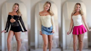 Are These Mini Skirts TOO Short?! 😳 | Fashion Nova Try-On Haul
