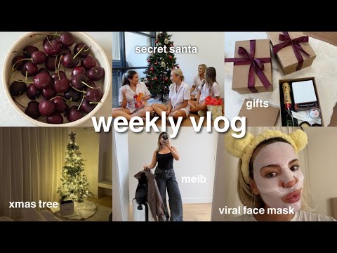 weekly vlog 💌 xmas tree + prep, melb, trying the viral face mask