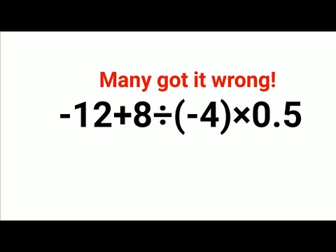 -12+8÷(-4)×0.5 Many got it wrong!  Ukraine Math Test #math #percentages #ukraine