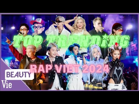 PLAYLIST các bản rap lọt TOP TRENDING gây bão MXH của Rap Việt 2024, nghe bài nào dính bài đó