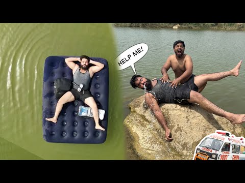 Spending 24 Hours Floating bed! 🛌 | Gone wrong 😵
