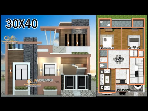 30x40 South East Facing House Design With Vastu, 3 Room House Design With Car Parking, Architecture