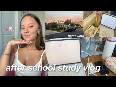 after school study vlog 🧸📝💗