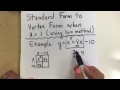 Converting Standard to Vertex Form with the Box Method