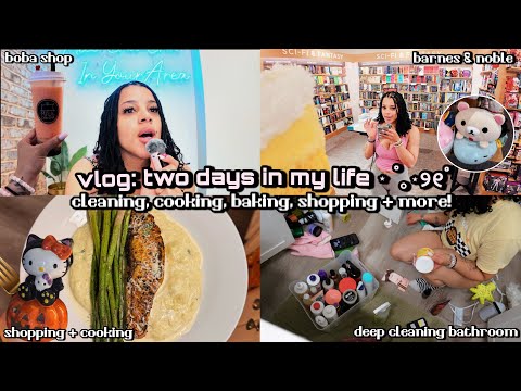 vlog: two days in my life ₊˚⊹♡ cleaning, cooking, baking, shopping + more!