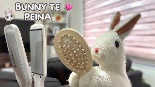 ASMR conejito cepilla y plancha tu cabello 🐰🪮✨