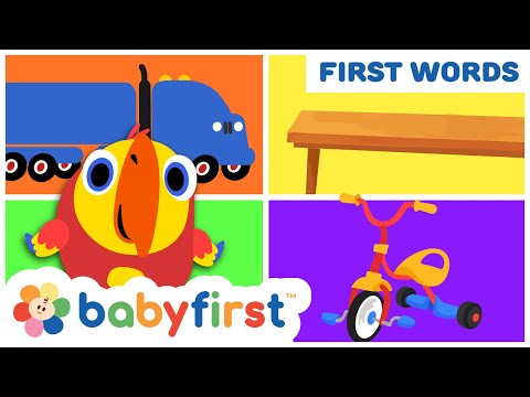 Toddler learning video with Larry Vocabularry | First words for kids | Larry's Eggs | Baby First TV