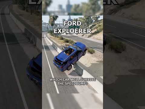 Which car survives the HUGE speedbump?😱🚗💥