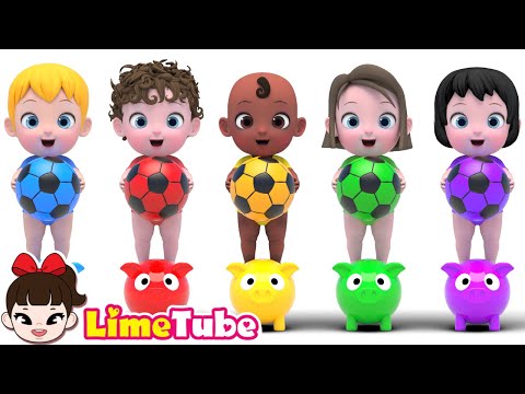 ¡Diversión con Pelotas de Colores! ⚽🐷 Aprende Colores con Bebés Lindos
