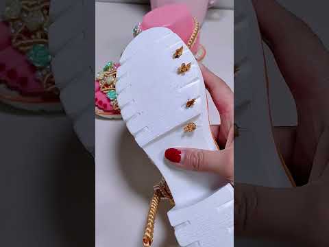 Handmade ribbon pearl sandals