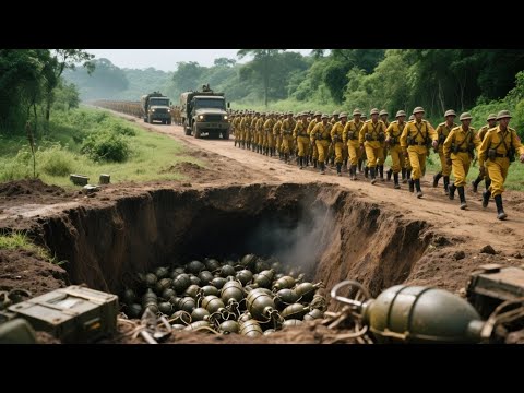 伏擊電影： 我軍早已設下埋伏，用地雷炸飛日軍100輛坦克