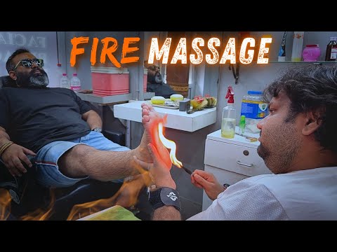 🔥 INSANE Indian Fire Massage – Must See! Real Indian Massage Therapy | ASMR Shamboo Barber