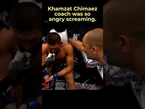Khamzat Chimaev coach was so angry screaming. #shorts #khamzatchimaev #ufc