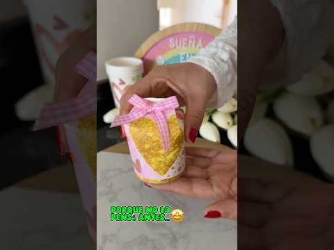 Un idea con vasos para regalar 🥰 #hacks #ideascreativas