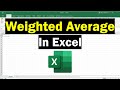 Calculating Weighted Averages in Excel