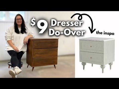 $9 Thrift Store Makeover! | Anthropologie Inspired Chest with Faux Marble Top