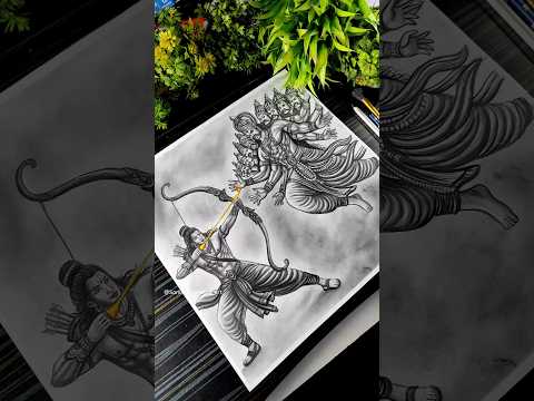 Dusshera Drawing 🔥❤️‍🩹 Ram Killing Ravan Drawing #shorts #dussehra #ravandahan #drawing #ravan #ram