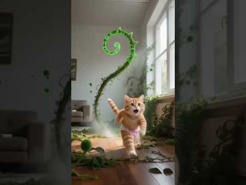 बिल्ली ने पौधे पर डाला पानी... और घर में मचा हाहाकार! 😱 | Cat Funny Story | #shorts #ai